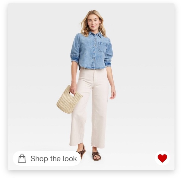 GUC Size 4 Universal Thread cream denim sailor jeans.Wide leg. Spring perfection - Picture 3 of 14